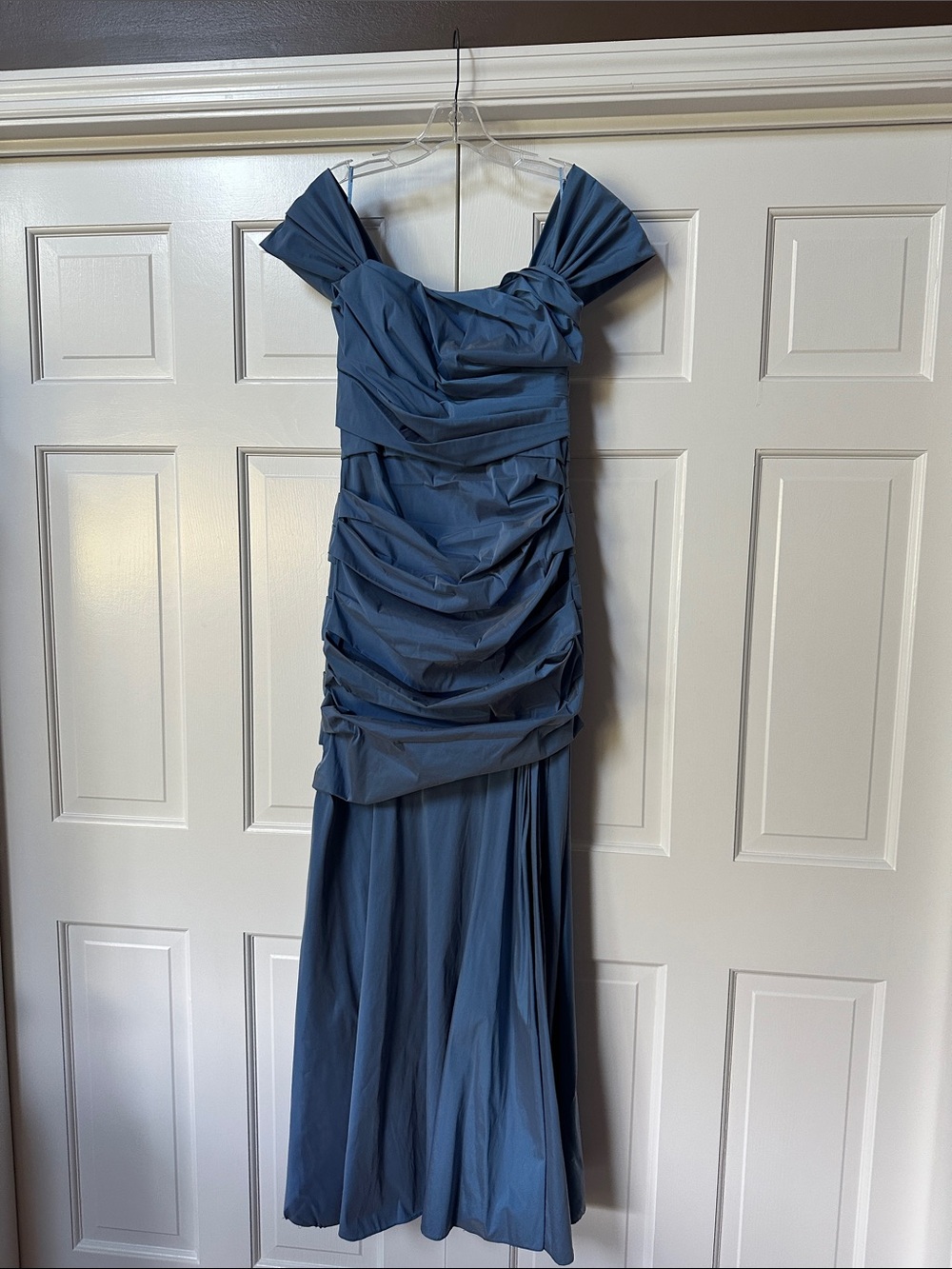 Theia Asymmetrical Taffeta Evening Gown